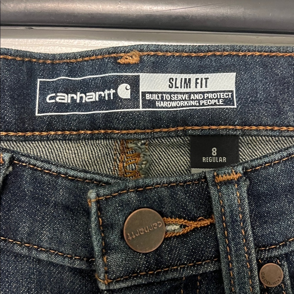 Carhartt Women’s Slim Fit Regular Blue Jeans Size 8 - Picture 2 of 4